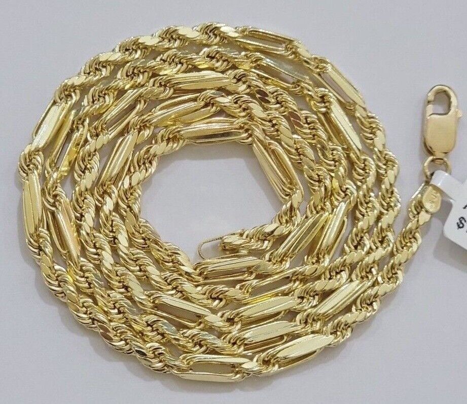 Real 10k Yellow Gold Milano Rope Chain Necklace 18" - 24"Inches 3mm 10kt Men Women - GoldenlinQ